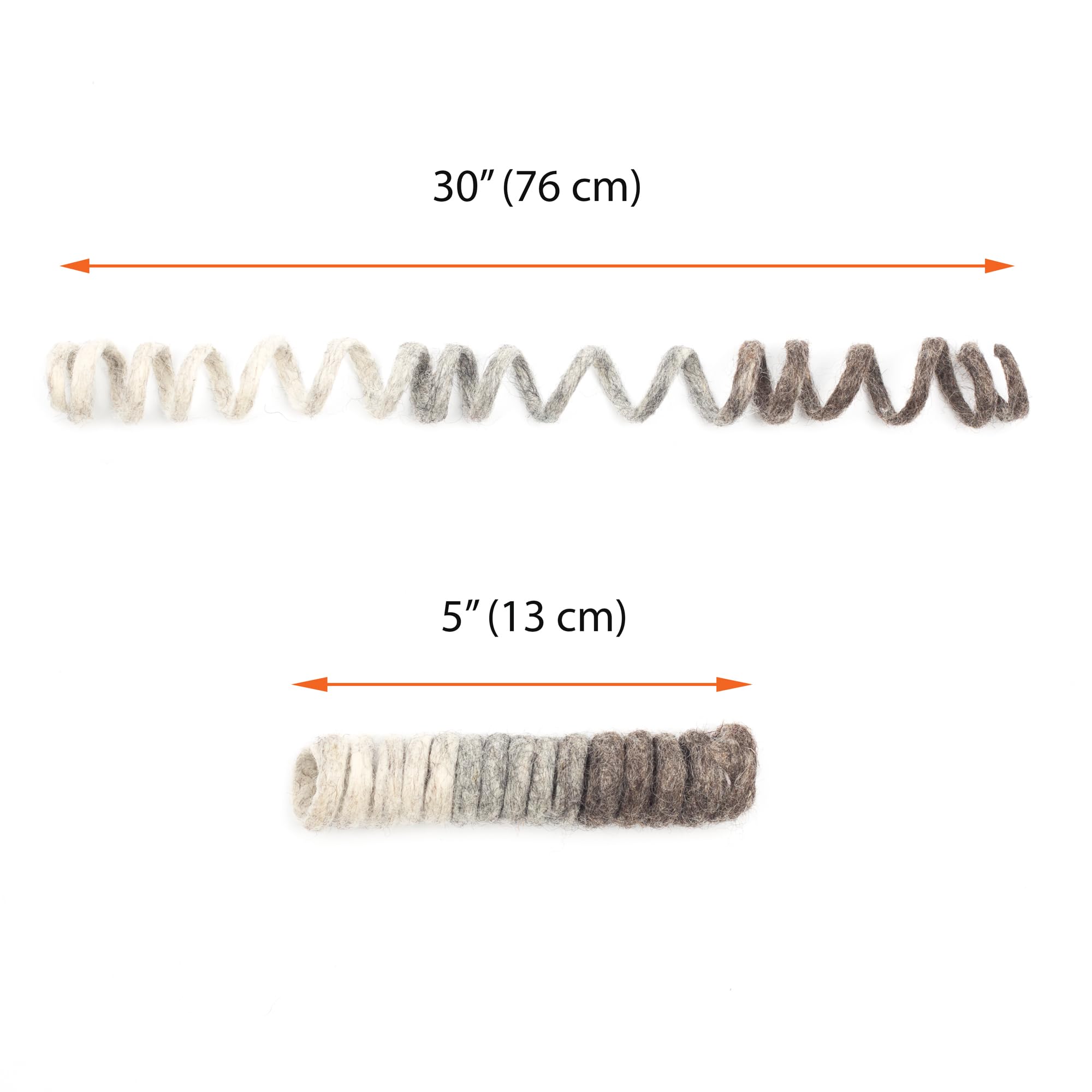 Glaciart One Felt Spring Cat Toy - 3 Pcs Soft Fuzzy Enrichment 100% Natural Wool - Interactive Stretchable Play Cat Toy Set - Sa